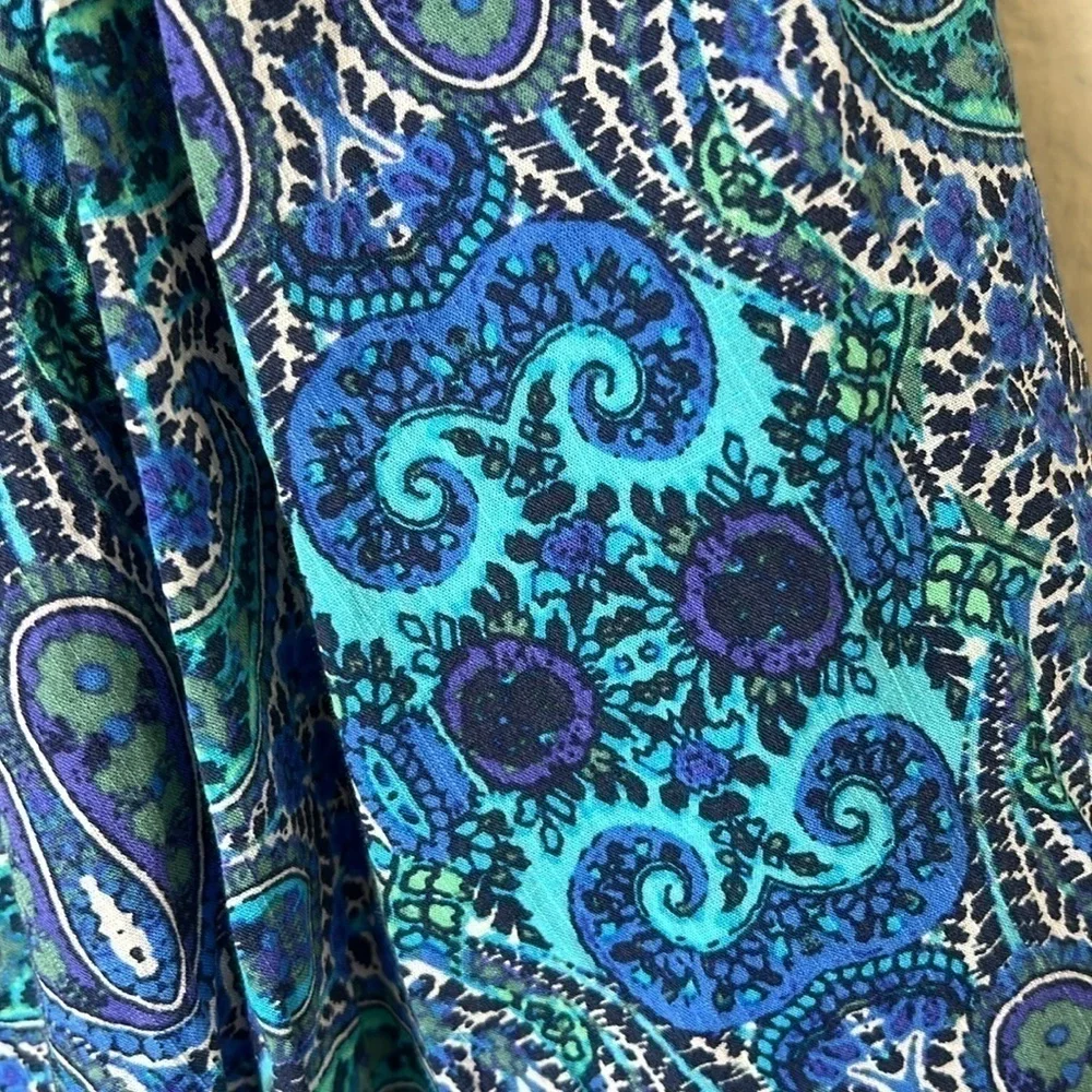Anthropologie lissa blue paisley romper
